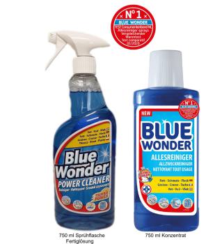 Blue Wonder-Power Cleaner- der Alleskönner 1x Fertiglösung 1x Konzentrat