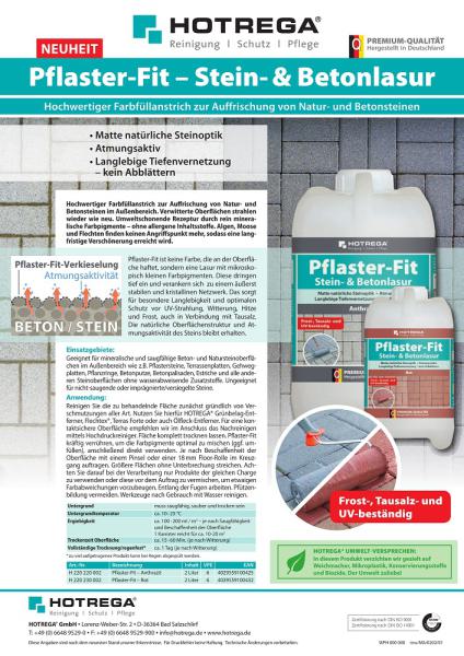 Neu Hotrega Pflaster-Fit – Stein- & Betonlasur 2 Liter- Rot